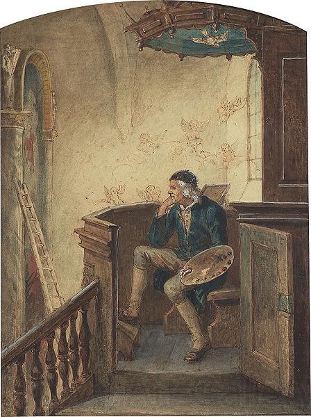 Bengt Nordenberg Selfportrait in the Pulpit of Virestad Church France oil painting art